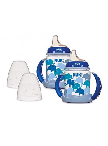 NUK Learner Sippy Cup, Blue Elephants, 5oz 2pk 
