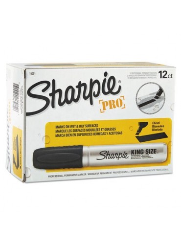 Sharpie Chisel Tip Pro Permanent Markers, King Size Black, 24-Count