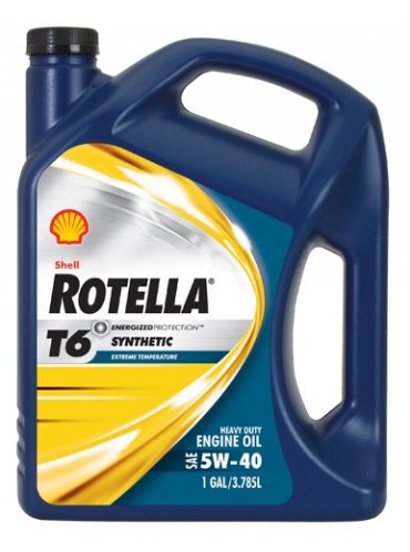 Shell Rotella T6 Full Synthetic Heavy Duty Engine Oil 5W-40, 1 Gallon, Pack of 3
