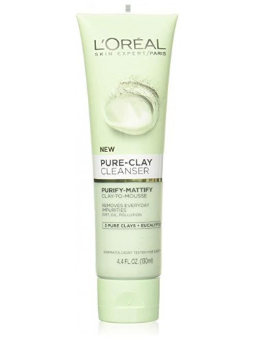 L'Oreal Paris Skin Care Pure Clay Cleanser, Purify & Mattify, 4.4 Fluid Oun