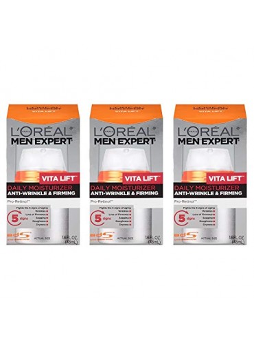 L'Oreal Paris Skin Care Men Expert Vita Lift Anti-Wrinkle and Firming Daily Moisture, 1.6 Ounce, 3 Count