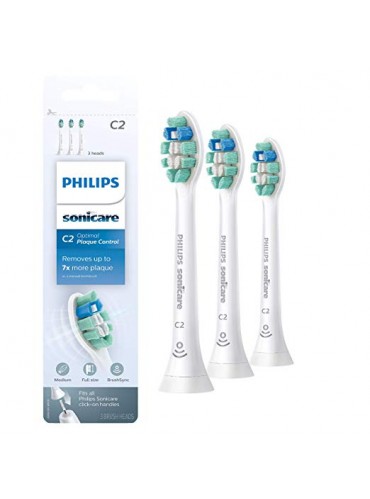Genuine Philips Sonicare Optimal Plaque Control replacement toothbrush heads, HX9023/65, BrushSync technology, White 3-pk 