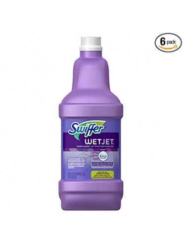 Swiffer WetJet Multi-purpose Floor Cleaner Solution Refill with Febreze Lavender Vanilla & Comfort Scent 1.25L (Pack of 6)