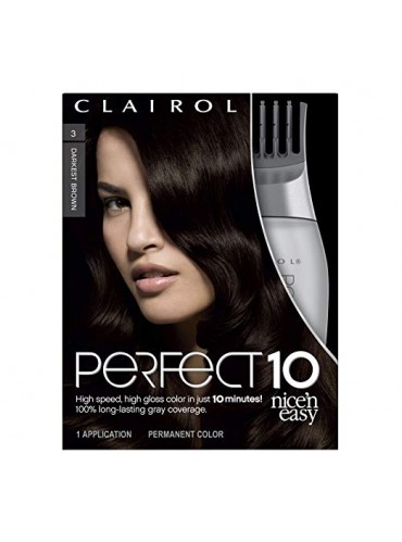 Clairol Perfect 10 By Nice 'N Easy Hair Color 03 Darkest Brown 1 Kit
