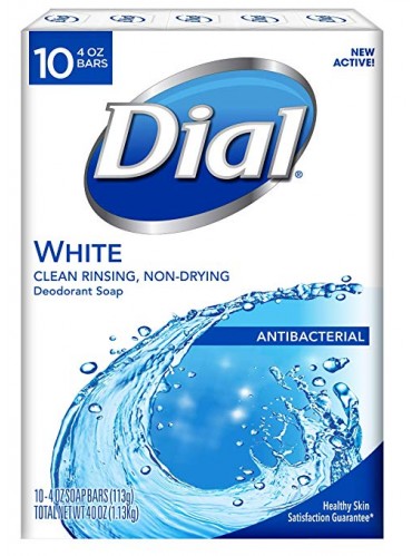 Dial Antibacterial Deodorant Bar Soap, White, 4-Ounce Bars, 10 Count (Pack of 3)