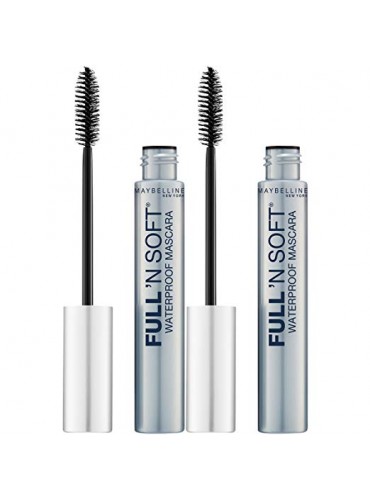 Maybelline New York Full 'n Soft Waterproof Mascara Makeup, Very Black, 2 Count
