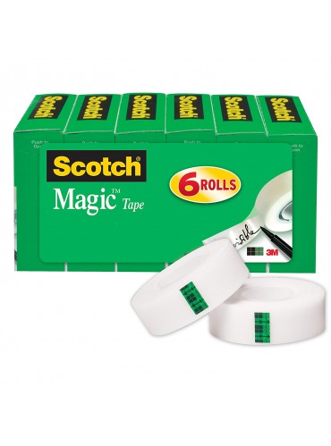 Scotch Brand Magic Tape, Versatile, Invisible, Trusted Favorite, 3/4 x 1000 Inches, Boxed, 6 Rolls (810K6)