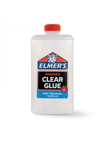 ELMERS 2024691 Elmer's Liquid School Glue, Clear, Washable, 32 Ounces - Great for Making Slime