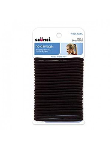 Scunci No Damage Assorted Size 4mm & 2mm Elastics, 36 Count