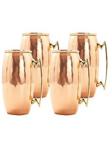 24 oz. Hammered Solid Copper Moscow Mule Mugs (Set of 4)