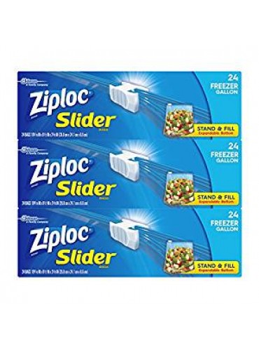 Ziploc Slider Freezer bags, Gallon, 3 Pack, 24 ct