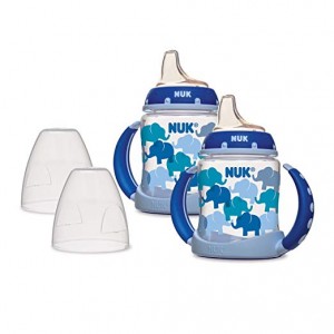 NUK Learner Sippy Cup, Blue Elephants, 5oz 2pk 