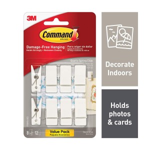 Command Spring Clips, Quartz, 8-Clips (17089Q-8ES)