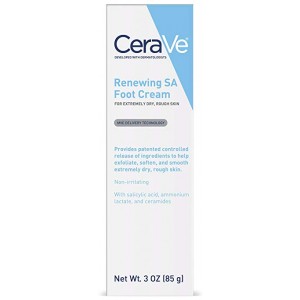 CeraVe Foot Cream with Salicylic Acid | 3 Ounce | Foot Cream for Dry Cracked Feet | Fragrance Free