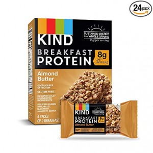 KIND Breakfast Protein Bars, Almond Butter, Gluten Free, 1.76oz, 24 Count