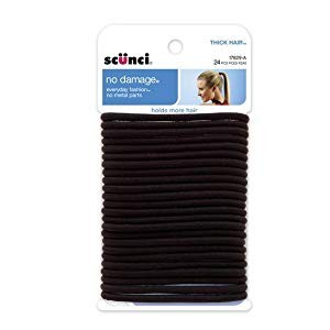 Scunci No Damage Assorted Size 4mm & 2mm Elastics, 36 Count