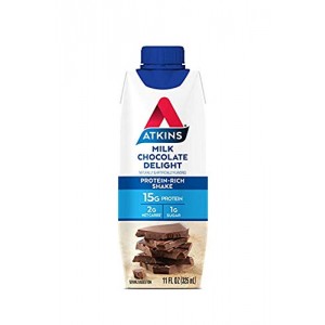 Atkins Ready to Drink Protein-Rich Shake, Milk Chocolate Delight, Gluten Free (24 Count)
