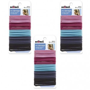 Scunci Effortless Beauty Large No-damage Pastel Elastics, 30-Count (Colors May Vary) (3-Pack)