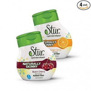 Stur - Skinny Variety Pack – Liquid Water Enhancer (Pack of 4) for HUNGER CONTROL, with Fiber – All Natural, Sugar-Free, Calorie-Free, High Antioxidant Vitamin C, Makes 80 Servings