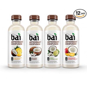 Bai Coconut Flavored Water, Cocofusions Variety Pack II, 18 Fluid Ounce Bottles, 12 count, 3 each of Andes Coconut Lime, Madagascar Coconut Mango, Molokai Coconut, Puna Coconut Pineapple
